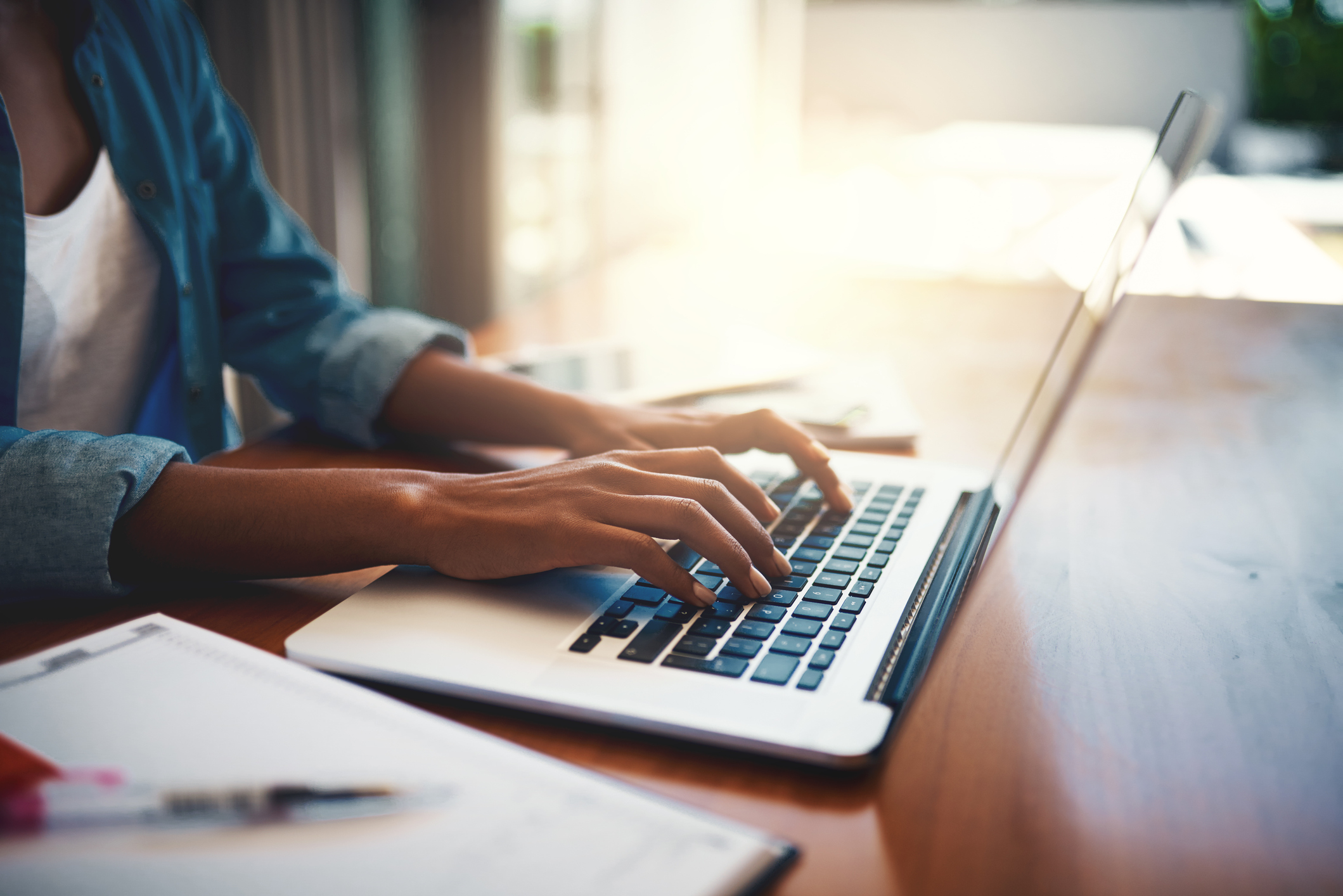 person using laptop